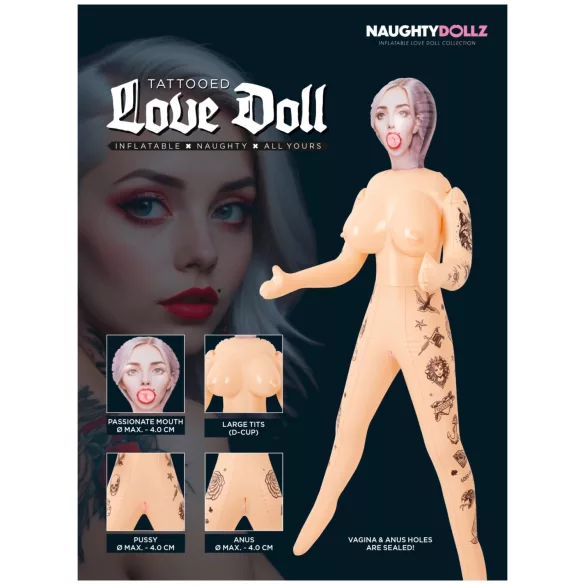 You2Toys - nafukovacia tetovaná sexuálna bábika