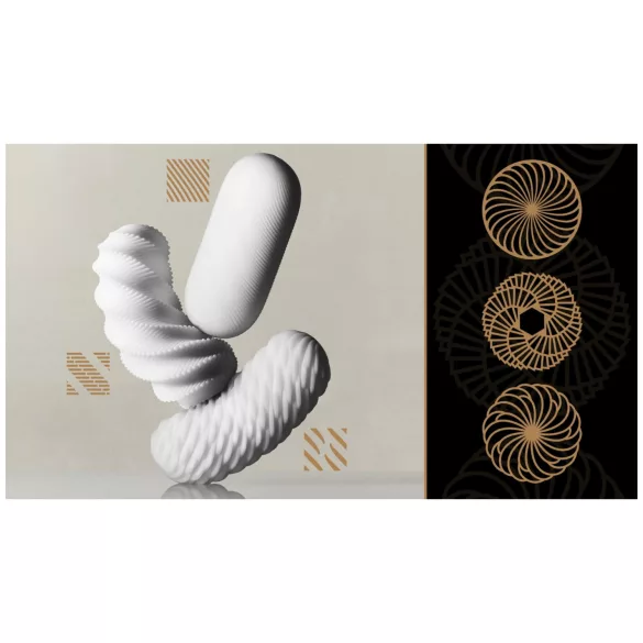 TENGA 3Dx Spiral - masturbátor so špirálovým vzorom (biely)