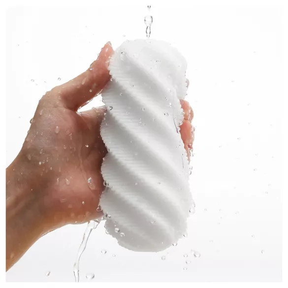 TENGA 3Dx Spiral - masturbátor so špirálovým vzorom (biely)