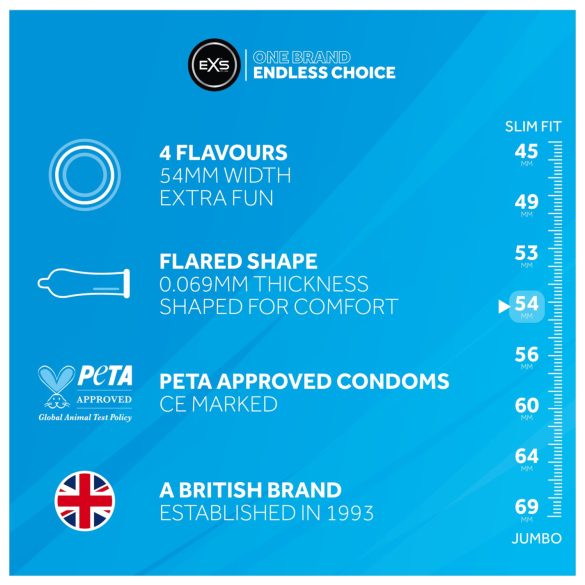 EXS - kondómy - mix príchutí - 12 ks