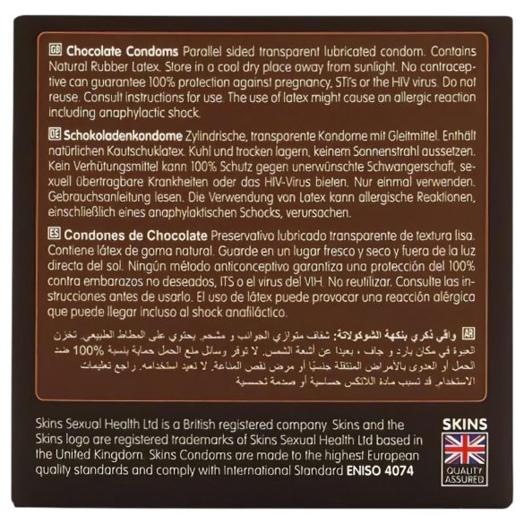 Skins - kondóm s čokoládovou príchuťou - 4 ks