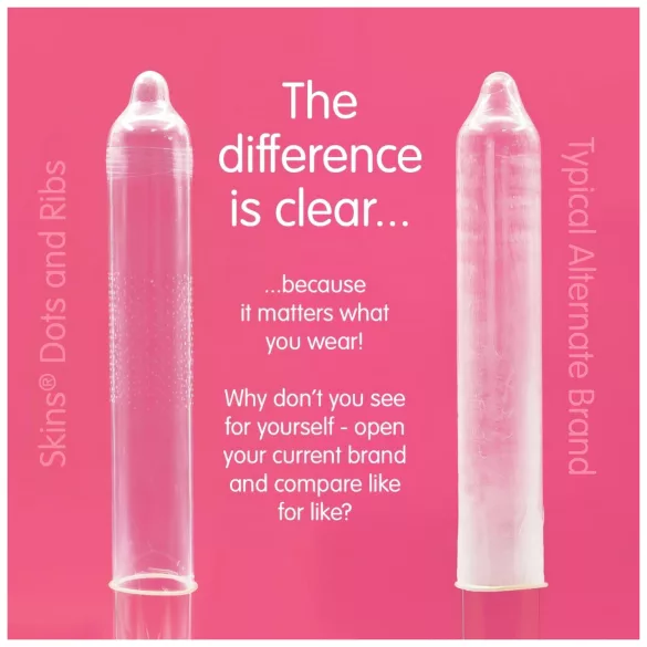 Skins - kondóm s drážkami a bodkami - 16 ks