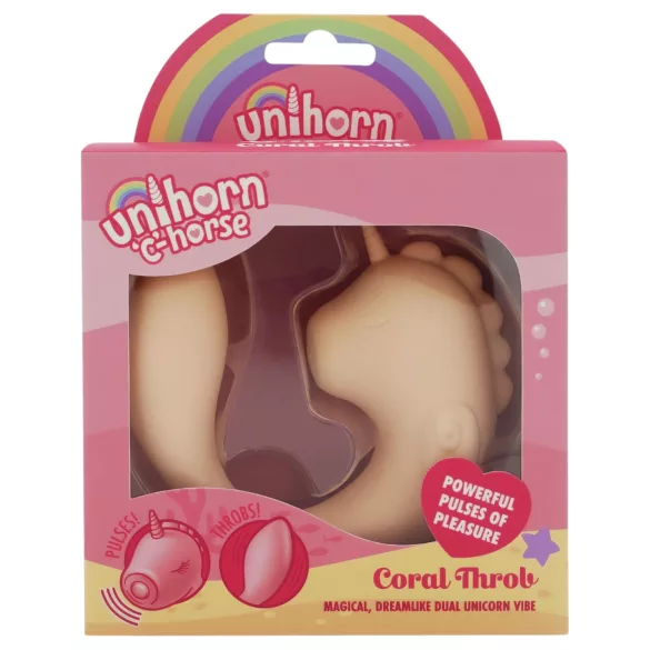 Unihorn C-Horse - vibrátor na stimuláciu bodu G a klitorisu (korálový)