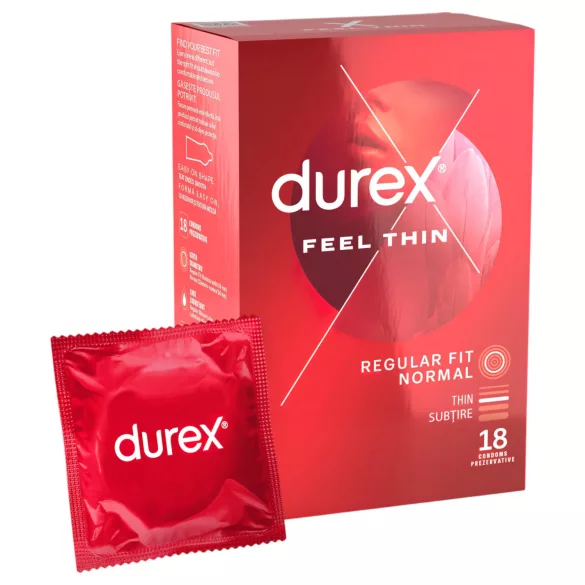 Durex - kondómy Feel Thin - extra tenké pre prirodzený pocit - 18 ks