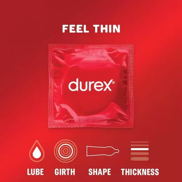 Durex - kondómy Feel Thin - extra tenké pre prirodzený pocit - 18 ks