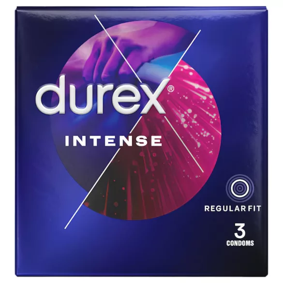 Durex Intense - kondómy s drážkovaním a výstupkami - 3 ks