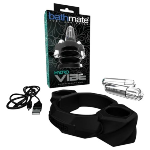 Bathmate Hydro Vibe - hydroterapeutický vibračný krúžok (čierny)