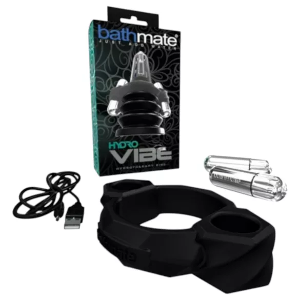 Bathmate - vibračný krúžok na penis - hydroterapia, čierny