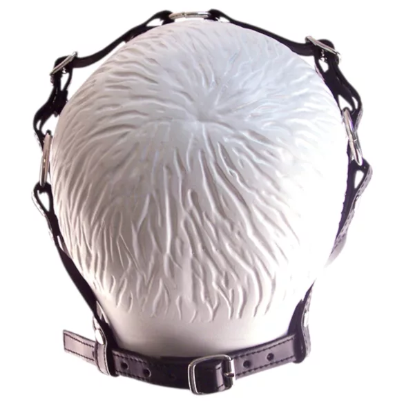 Rouge - maska na tvár a roubík - pravá koža - čierna