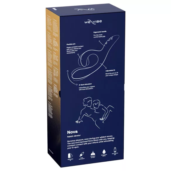 We-Vibe Nova 2 - Aplikáciou ovládaný flexibilný vibrátor s klitoriálnym ramienkom (modrý)