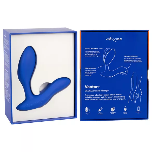 We-Vibe Vector+ - análny vibrátor s aplikáciou - dobíjateľný - modrý