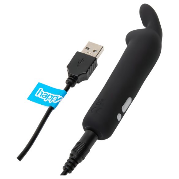 Happyrabbit - mini vibrátor s uškami - dobíjací - čierny