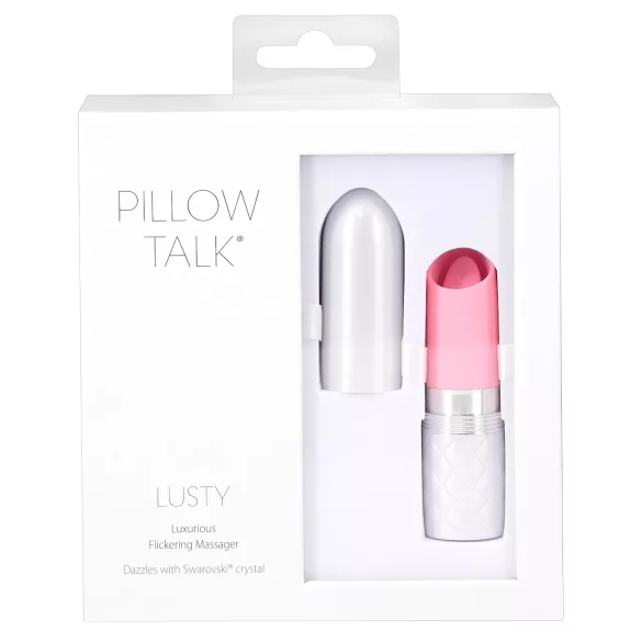 Pillow Talk Lusty - vibrátor so stimuláciou jazykom - dobíjací, ružový