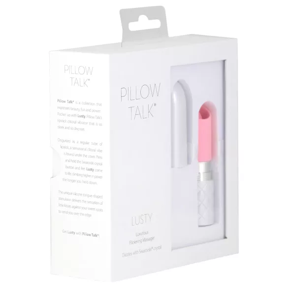 Pillow Talk Lusty - vibrátor so stimuláciou jazykom - dobíjací, ružový