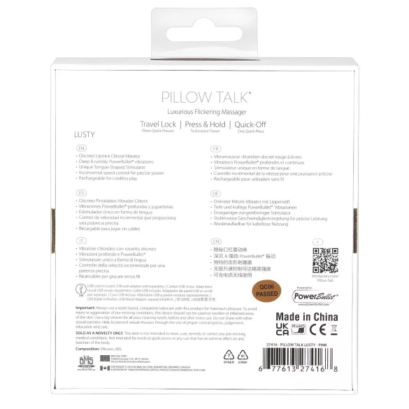 Pillow Talk Lusty - vibrátor so stimuláciou jazykom - dobíjací, ružový