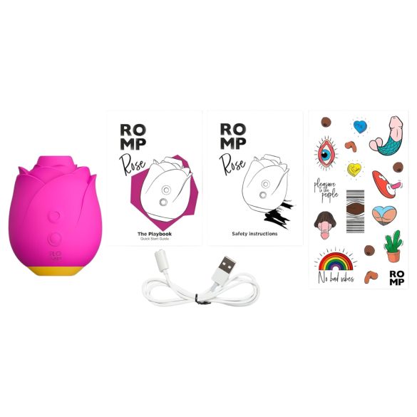 ROMP Rose - stimulačný vibrátor na klitoris - tlakové vlny - ružová