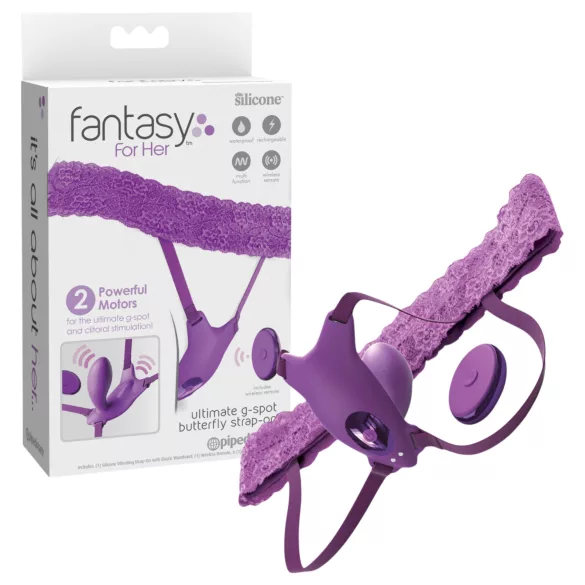 Pipedream Fantasy For Her - nositeľný, vstavaný vibrátor na bod G (fialový)
