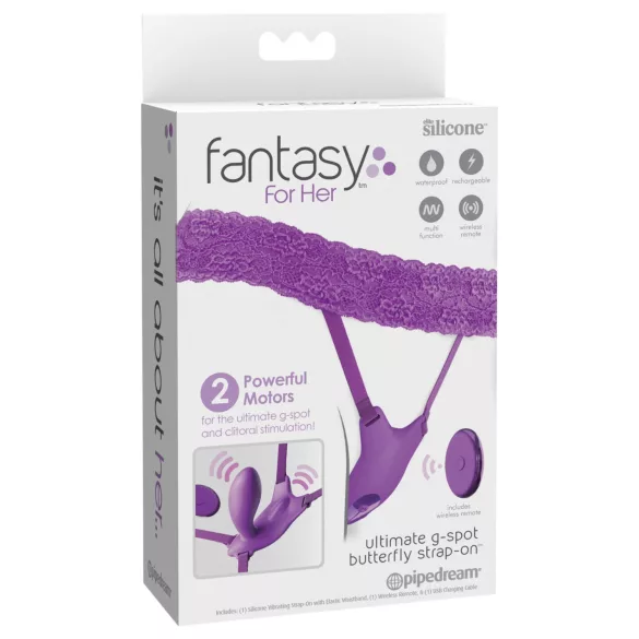 Pipedream Fantasy For Her - nositeľný, vstavaný vibrátor na bod G (fialový)