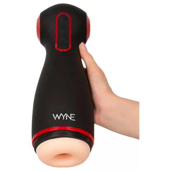 WYNE 06 - masturbátor pre mužov - vibračný a sací - čierny, nabíjateľný