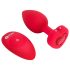 b-vibe srdce - nabíjateľný, rádiový análny vibrátor (červený)