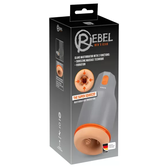 Rebel - vodeodolný masturbačný strojček (prírodná-sivá)