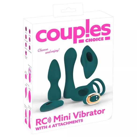 Couples Choice - 4v1 variabilný vibračný stimulátor s diaľkovým ovládaním (tyrkysový)