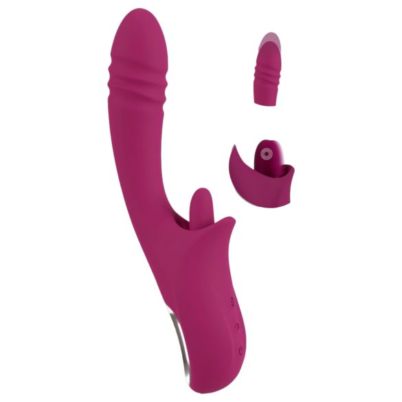 Javida Licking & Thrusting - vibrátor s lízaním a prirážaním (fialový)