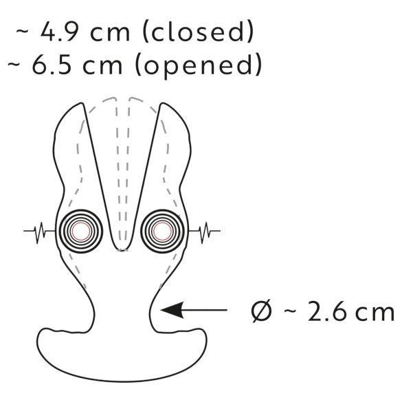 ANOS - análny vibrátor s dvoma ramenami - čierny