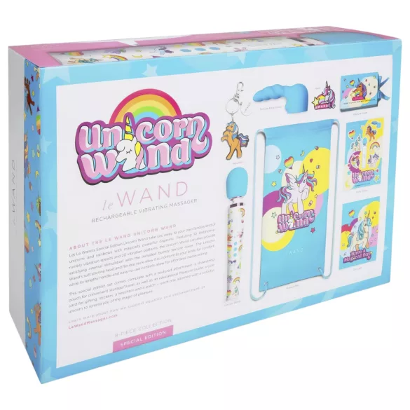 le Wand Unicorn - masážny vibrátor set - dúhová farba