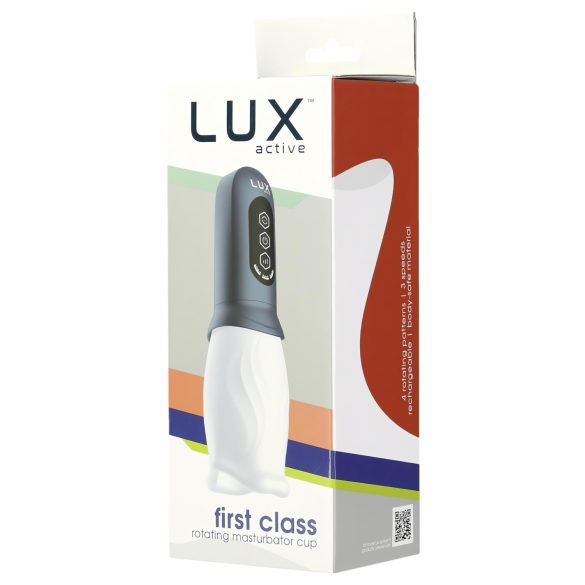 LUX Active First Class - automatický masturbátor s rotačnou hlavou - biely/sivý