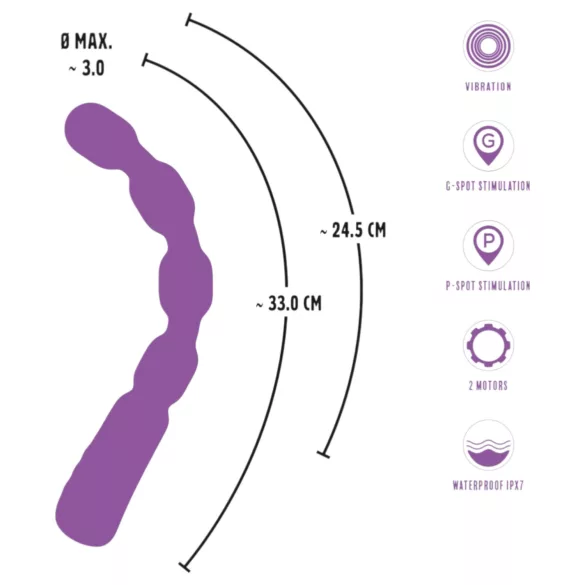 You2Toys - vibrátor na G a P bod s perličkami - fialový