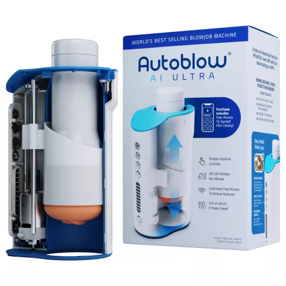 Autoblow A.I. Ultra - masturbátor ústa na elektrinu - biely
