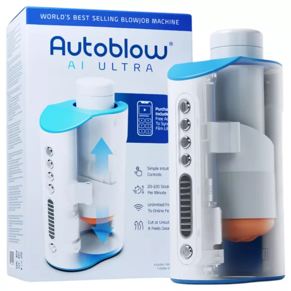 Autoblow A.I. Ultra - masturbátor ústa na elektrinu - biely