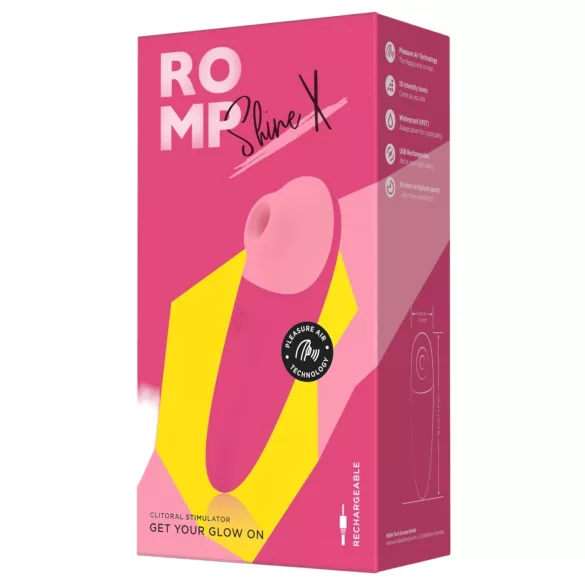 ROMP Shine X - stimulátor klitorisu so vzduchovými vlnami - ružový - dobíjací