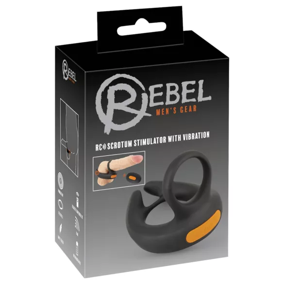 Rebel - vibračný erekčný krúžok a stimulátor semenníkov - čierny