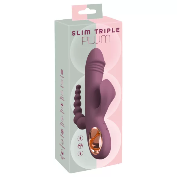 You2Toys - vibrátor s tromi ramenami - nabíjateľný - fialový