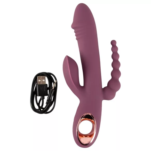 You2Toys - vibrátor s tromi ramenami - nabíjateľný - fialový