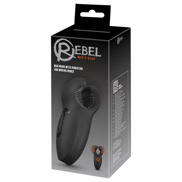 Rebel - vibračný stimulátor žaluďa s pohyblivým ramenom (čierny)
