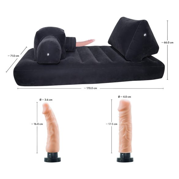 You2Toys Velvet Luxury - sex stroj s integrovanou posteľou - čierny
