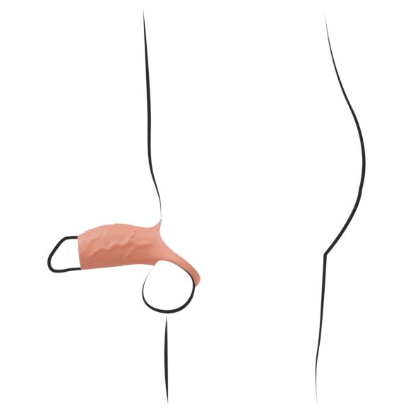 Realistixxx - vibračný otvorený návlek na penis - telová farba