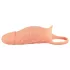 Realistixxx - vibračný erekčný krúžok s návlekom na penis - naturálny