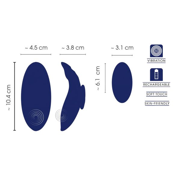 Smile - vibračné nohavičky s diaľkovým ovládaním - extra tenké - modré