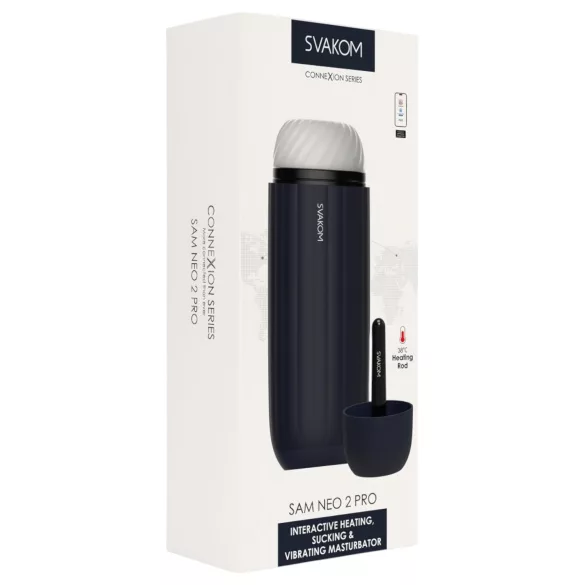 Svakom Sam Neo 2 Pro - mužský masturbátor - smart funkcia - čierno-biely
