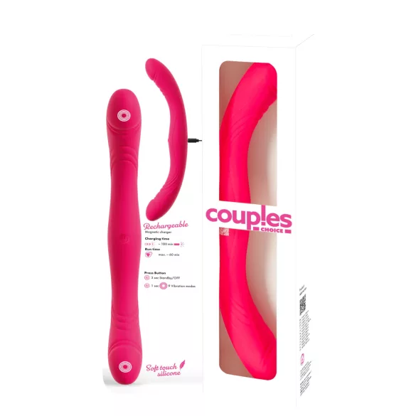 Couples Choice - vibrátor pre páry - obojstranný - ružový
