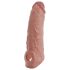 Realistixxx - vibračný návlek na penis s diaľkovým ovládaním - telová - 20 cm
