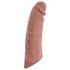 Realistixxx - vibračný návlek na penis s diaľkovým ovládaním - telová - 20 cm