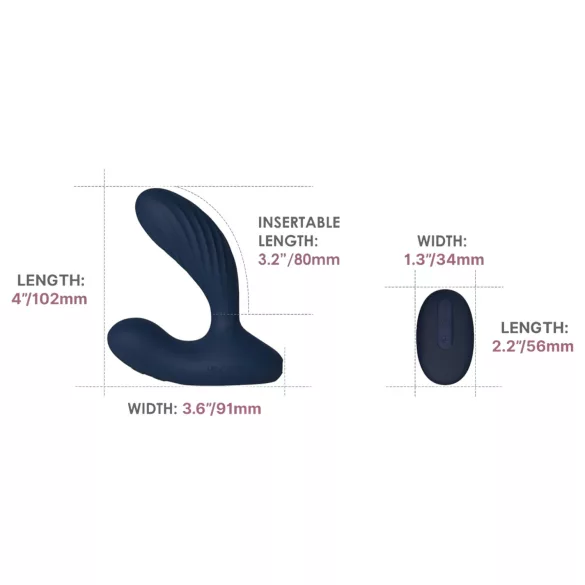 Svakom Vick Neo 2 - análny vibrátor - diaľkové ovládanie - modrý