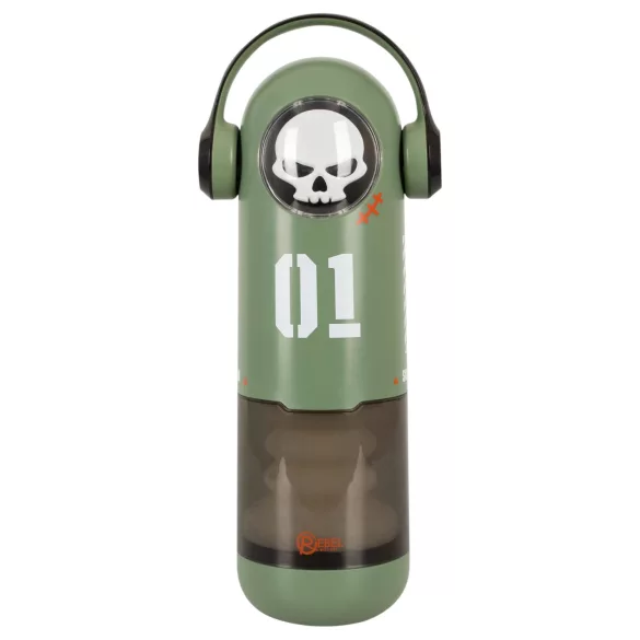 Rebel Skull - tlačiaci a vibračný masturbátor (zelený)