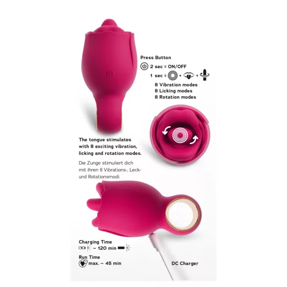 You2Toys Oral Fun - jazykový vibrátor na klitoris (ružový)