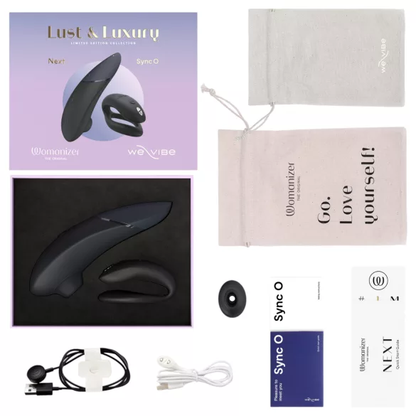 Womanizer Lust&Luxury - klitorálny a párový vibrátor set - čierny